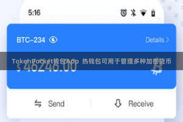 TokenPocket钱包App  热钱包可用于管理多种加密货币